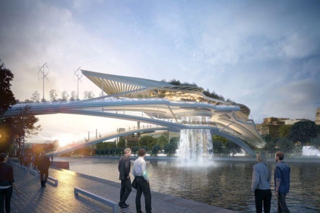 Дизайн-студия Rescubika представила фантастическое предложение – «Вавилонский мост» через реку Сену