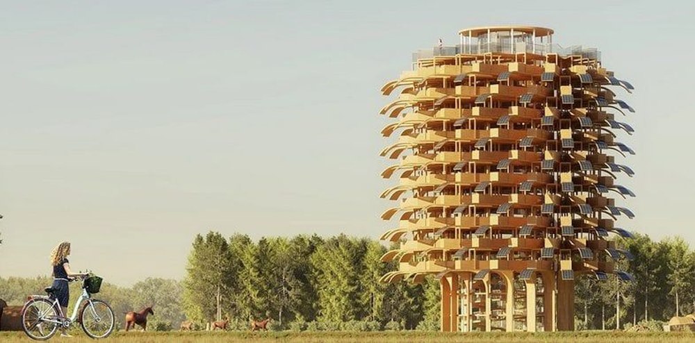 Проект «солнечного дерева» формирует концепцию экологичного здания для борьбы с изменением климата