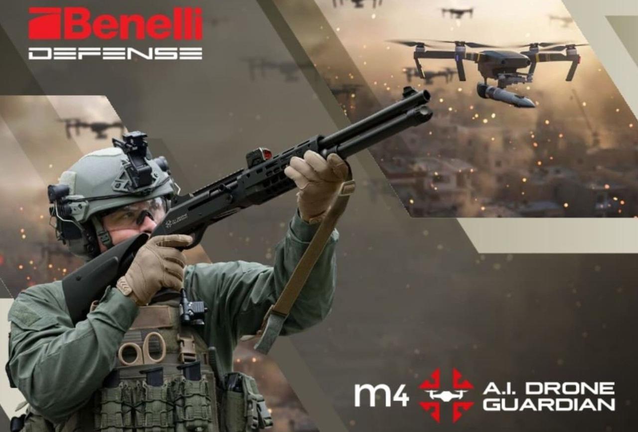 Benelli представил AI Drone Guardian - дальнобойный дробовик для защиты от дронов во время боя 