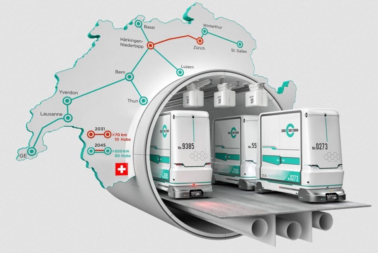 Компания Cargo Sous Terrain построит в Швейцарии автономную подземную систему перевозки грузов