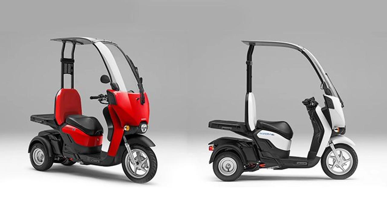 Компания Honda представила крытый грузовой электрический скутер Gyro Canopy e, со сменными батареями