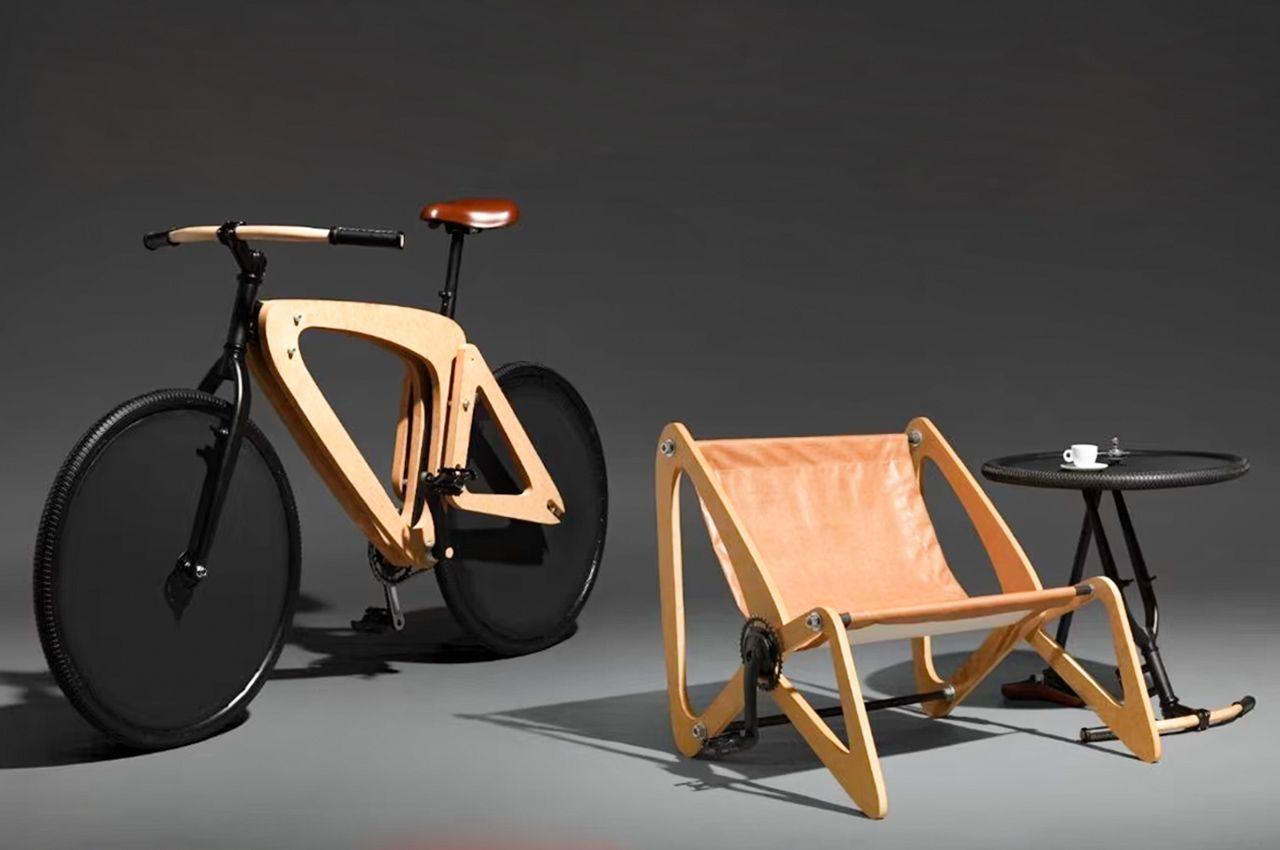 Дизайнер Денис Кардосо создал уникальный велосипед который трансформируется в мебель