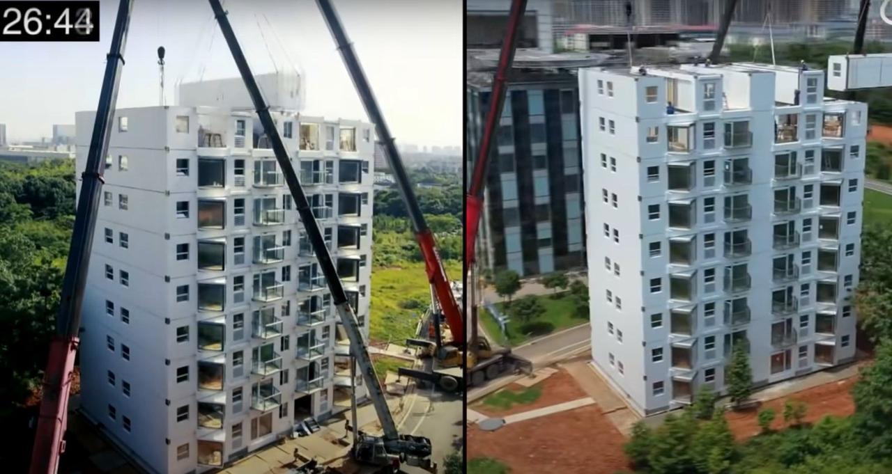 Китайcкая компания Broad Group построила 10-этажный дом всего за 28 часов