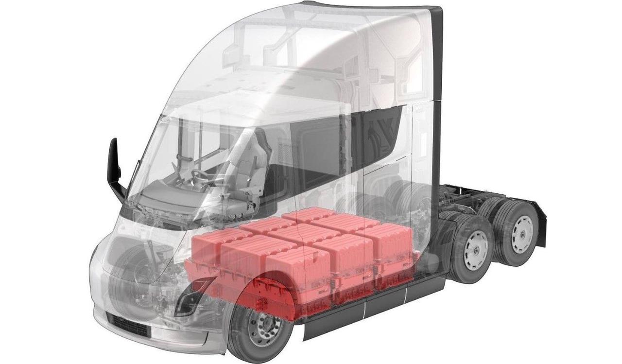 Как Tesla вмещает в грузовике Tesla Semi массивную батарею мощностью 900 кВтч