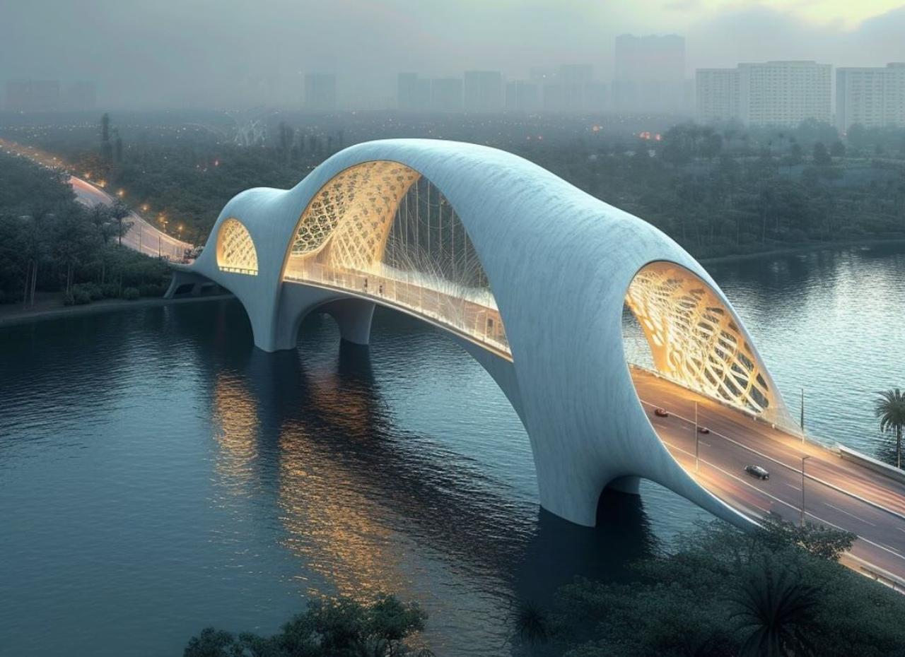 Архитектурная фирма Kowsar Noroozi представила проекты органических мостов 