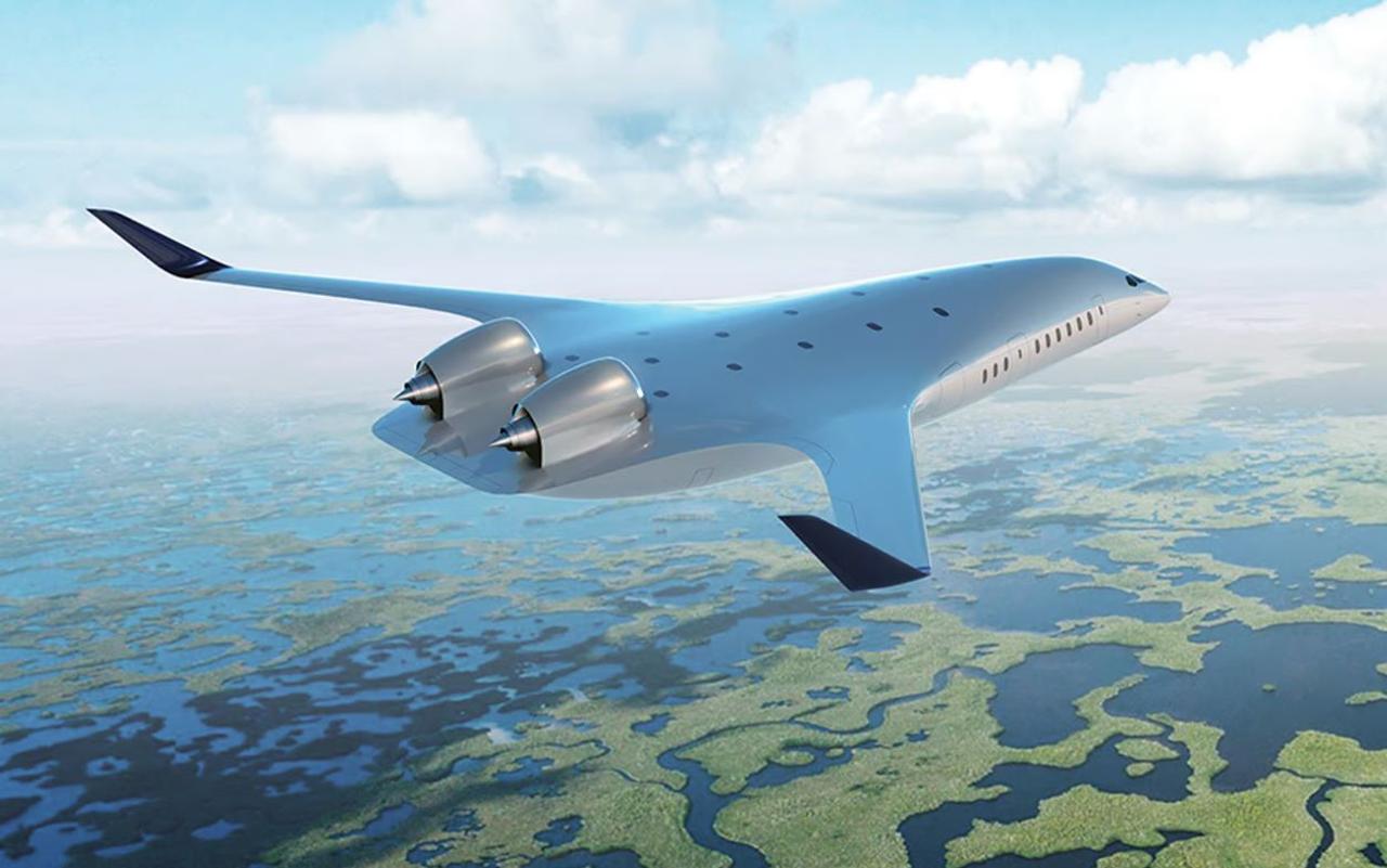 Самолет со смешанным крылом JertZero использует на 50% меньше топлива, чем стандартный самолет, в нем будет больше места для груза и пассажиров