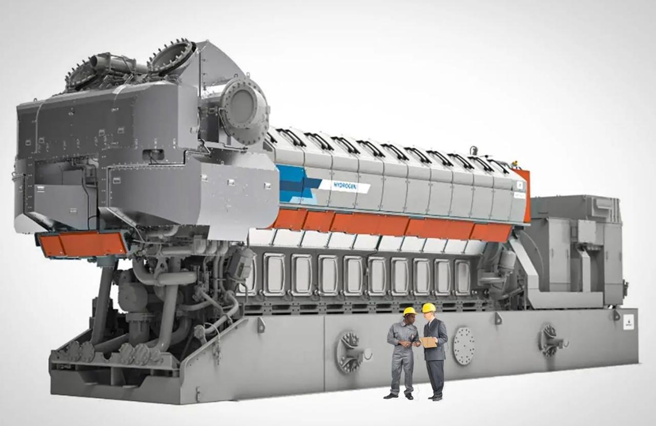 Огромный судовой двигатель Wärtsilä 31, который работал на дизеле, переоборудовали в генератор работающий на водороде