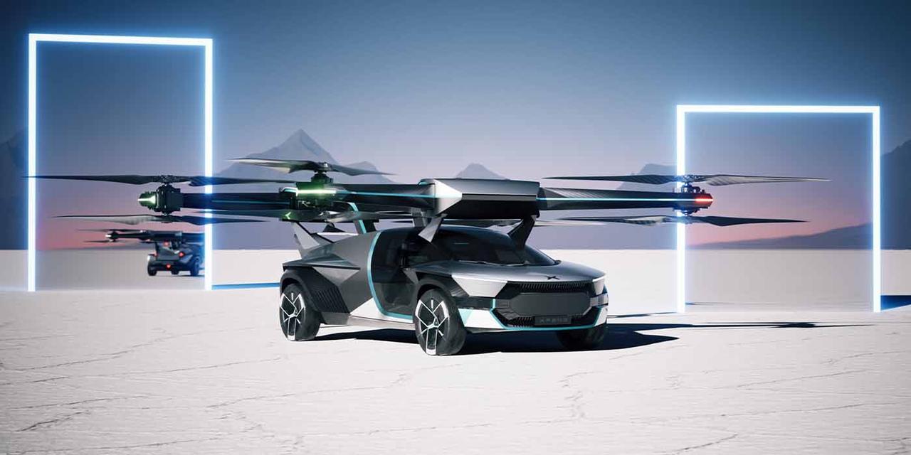 Китайцы представили футуристический «летающий автомобиль» Xpeng X3, он может, как ездить по дорогам, так и летать