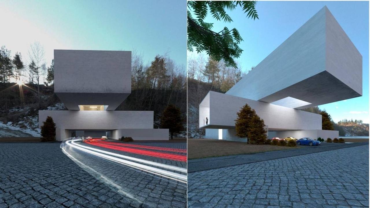 Мексиканский геометрический дом Axonometric House разработан в духе строгого минимализма