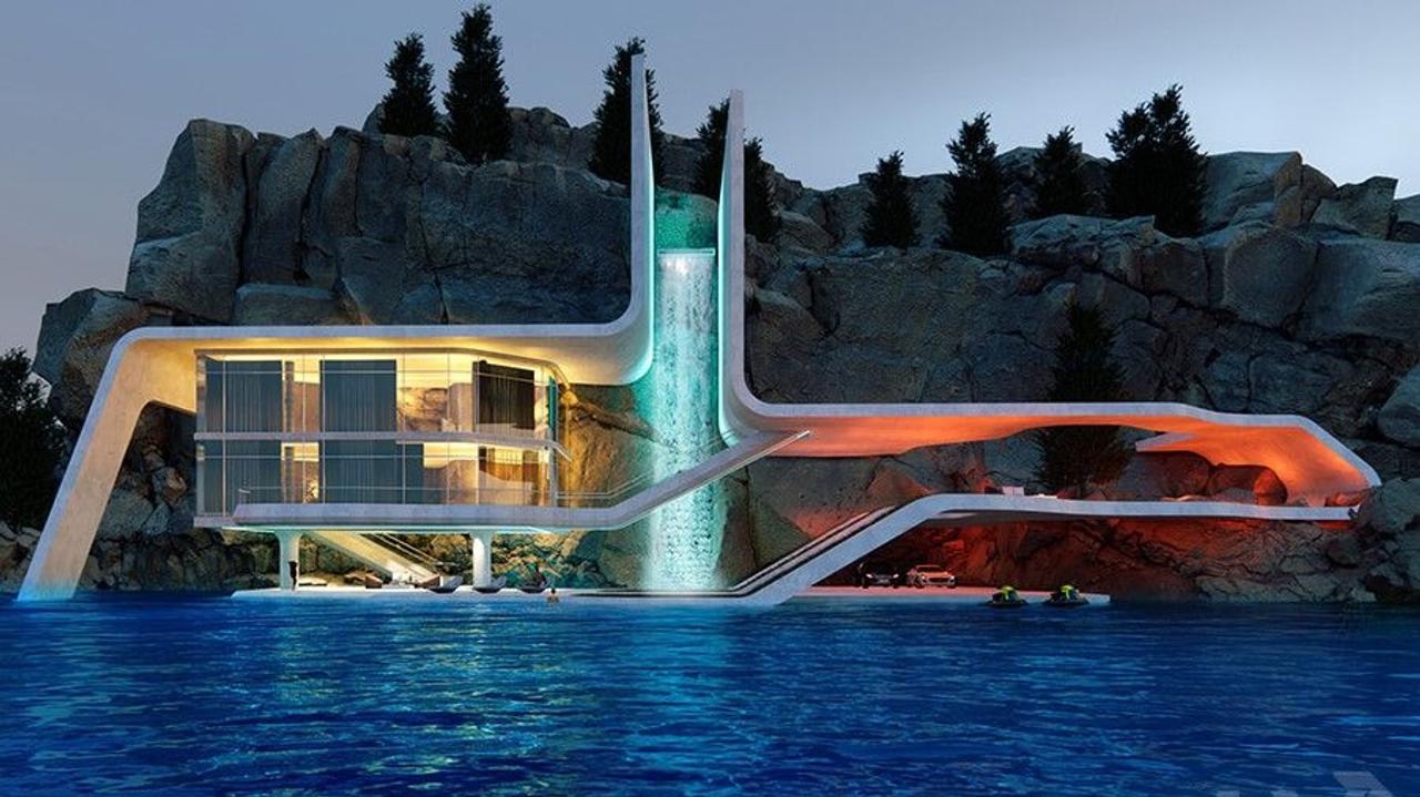 Вилла Diving Cliff House, с искусственным водопадом, мечта настоящих дайверов и экстрималов