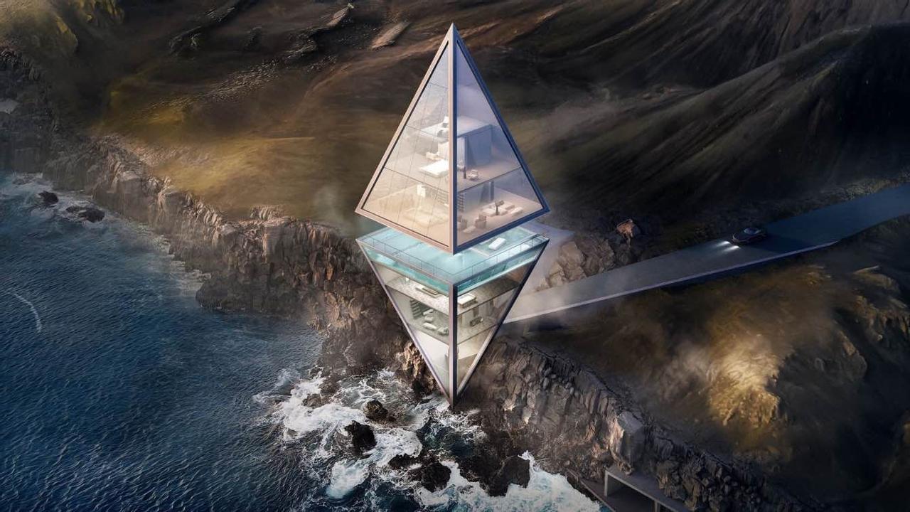 Парящие пирамиды Ethereum House от Atelier Monolit вдохновлены масштабными блокчейн-платформами