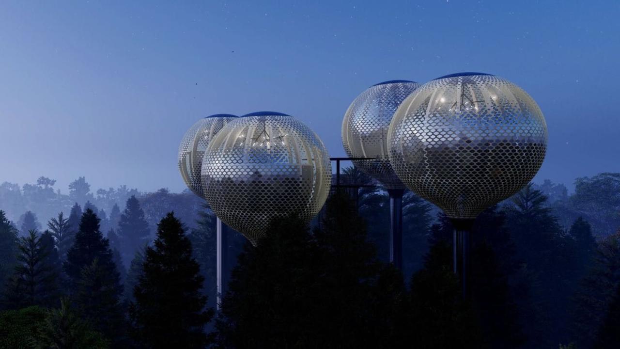 Футуристический отельный комплекс Floatings Points, в форме перфорированных шаров, откроет новые туристические горизонты