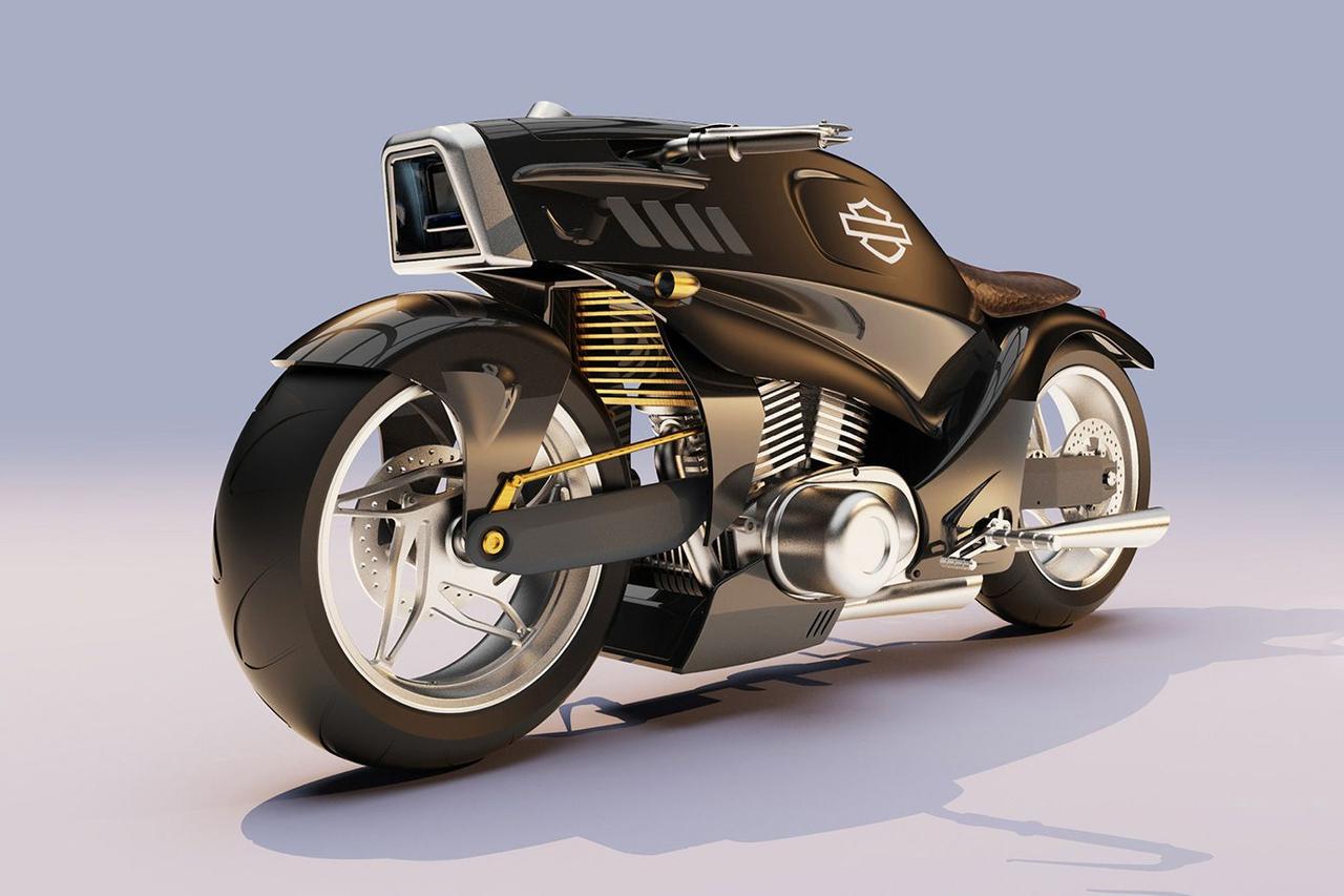 Концепт Harley-Davidson Street Fighter, с гибридным двигателем, привносит пропорции автомобиля в дизайн мотоцикла