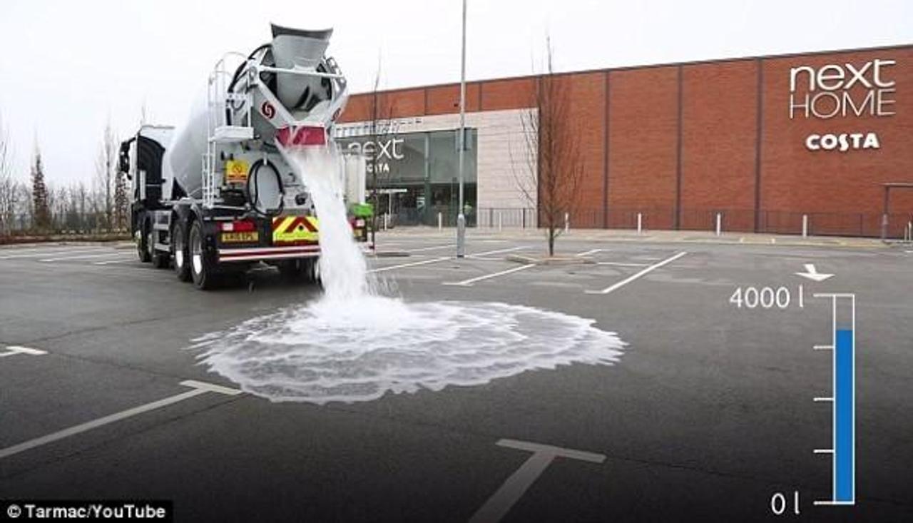 Инновационное дорожное покрытие способно впитывать воду как губка