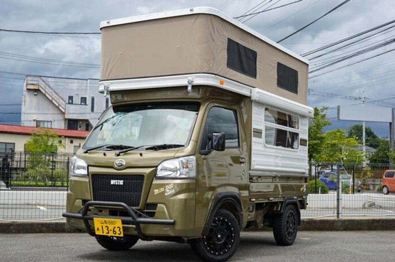 Японец разработал идеальный кемпер-грузовик с выдвижной крышей для семейных приключений
