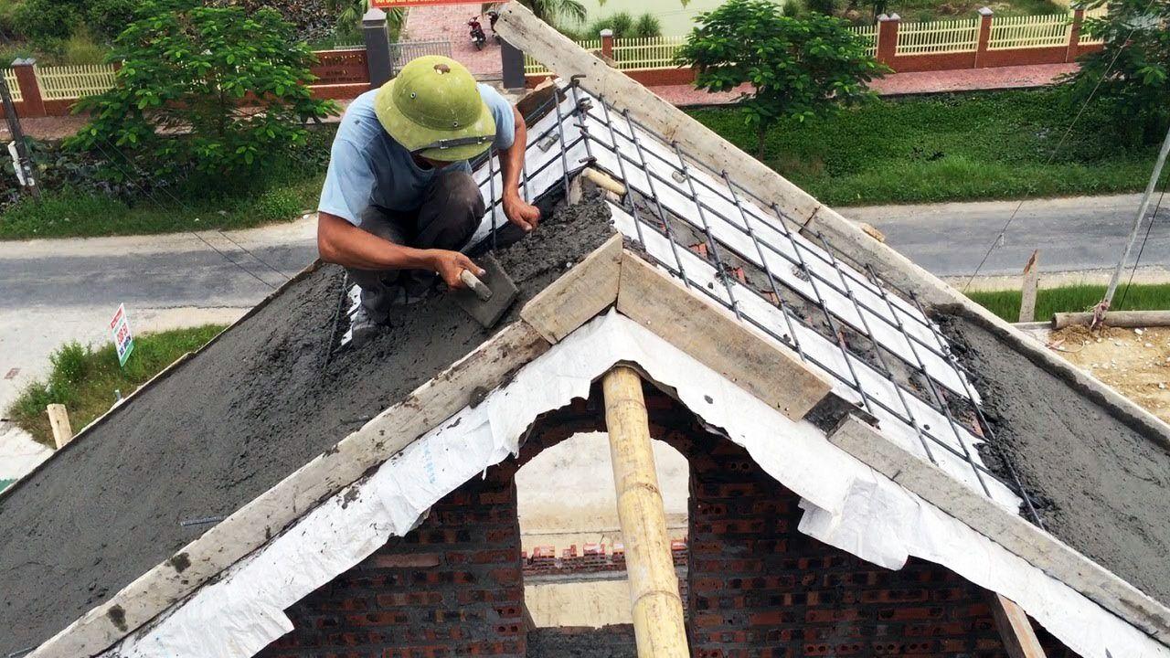 Строительство наклонной крыши из бетона без использования средств механизации и дорогостоящих материалов