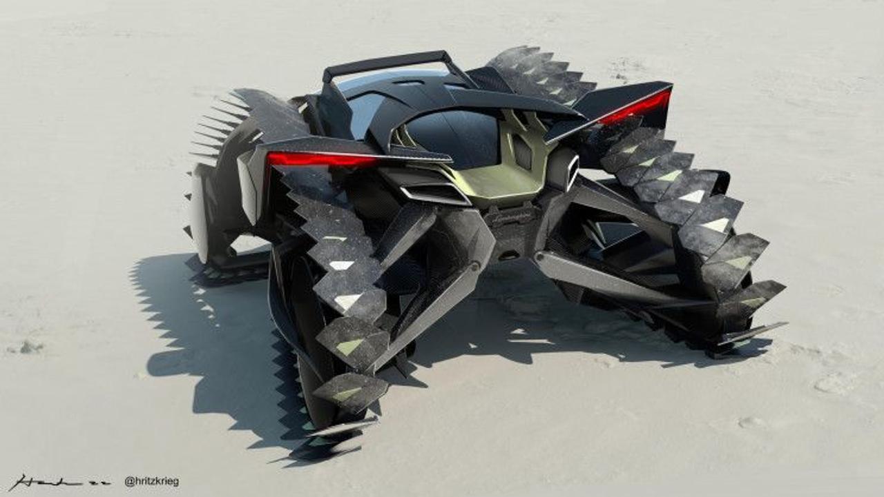 Новый концепт Lamborghini на гусеничном ходу сможет преодолевать песчаные дюны, неровную почву и даже камни