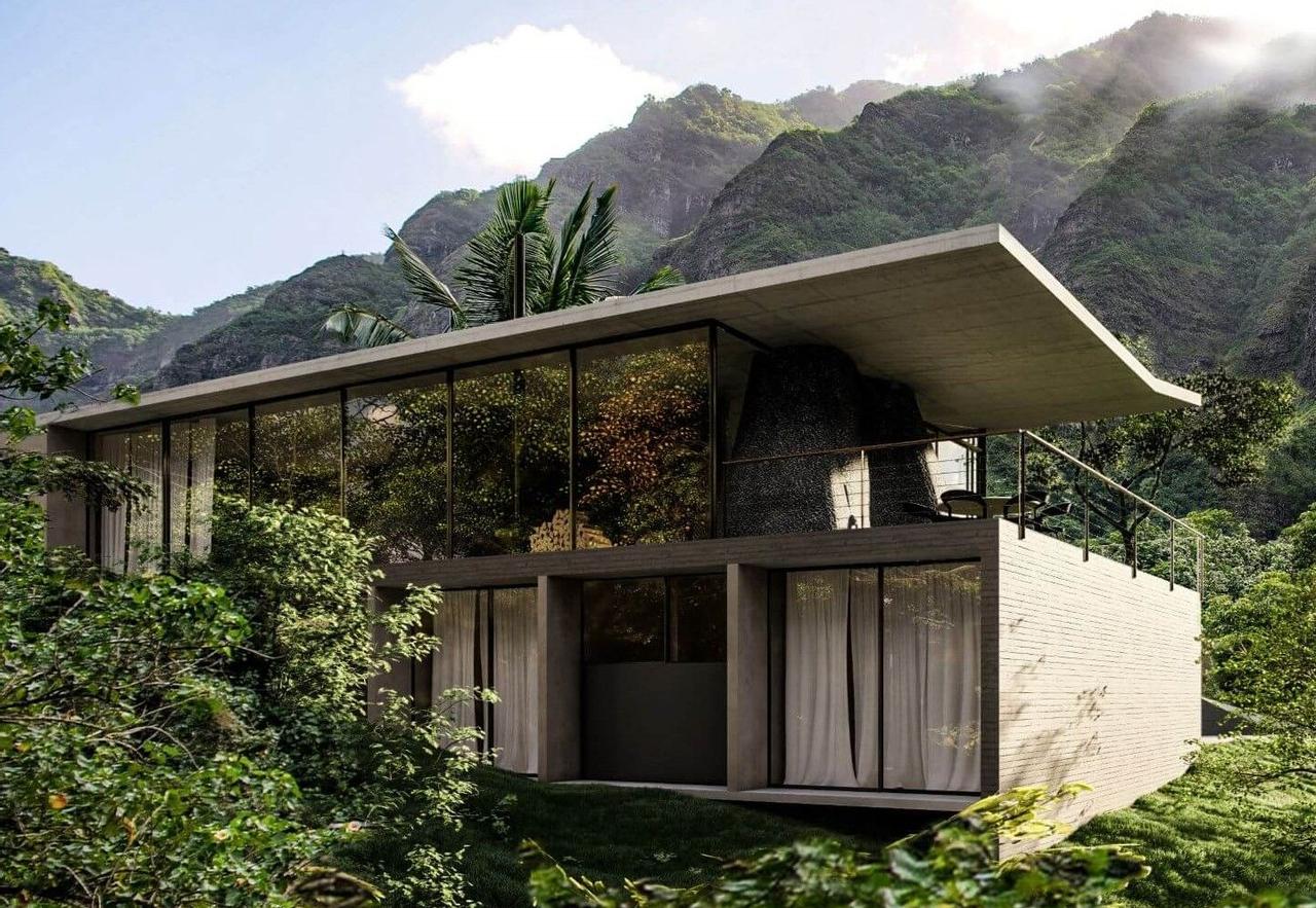 Дизайн бразильской виллы Seriema House напоминает ствол дерева