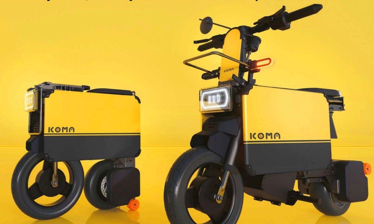 Icoma представила электрический мотоцикл-трансформер размером с чемодан