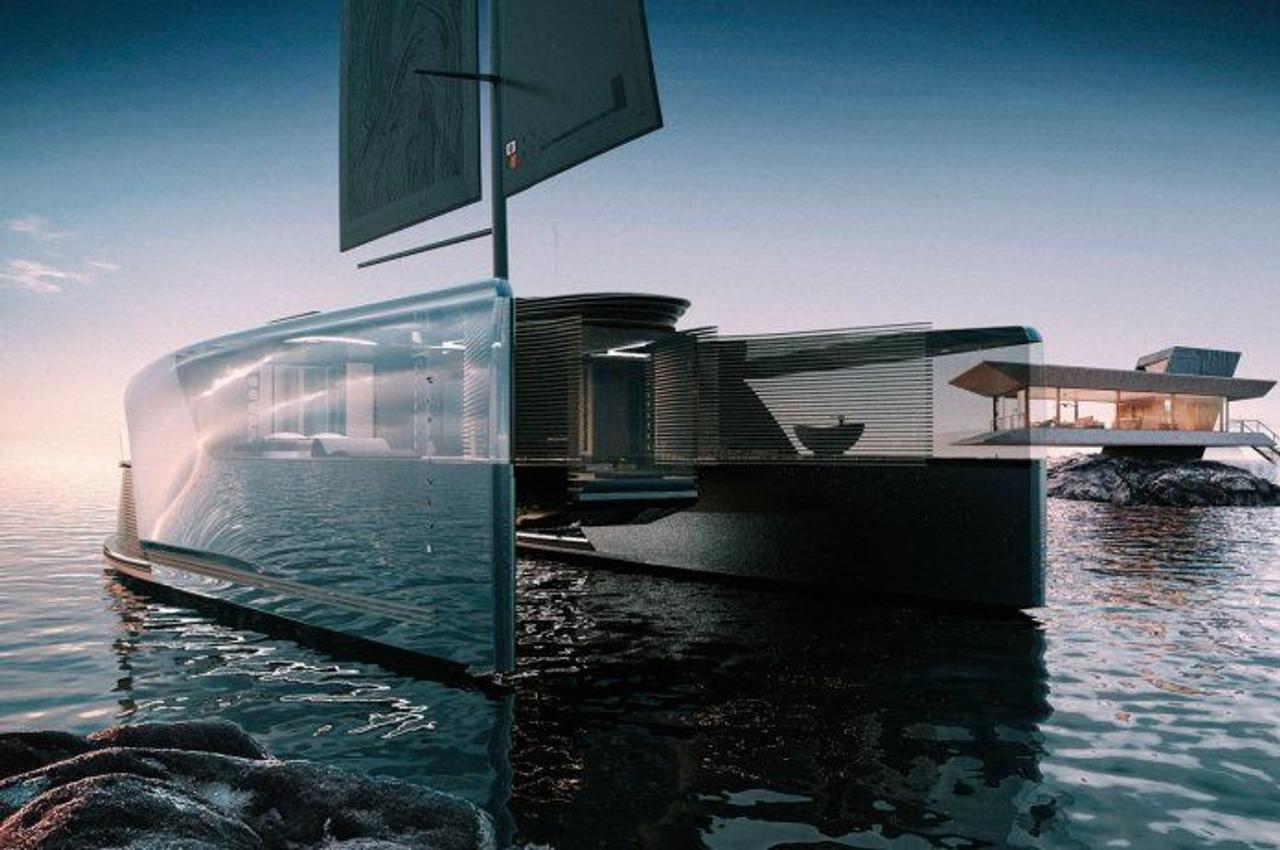 Катамаран Pininfarina Capitolo, с прозрачным корпусом, олицетворяет легкость и роскошь для стильного отдыха