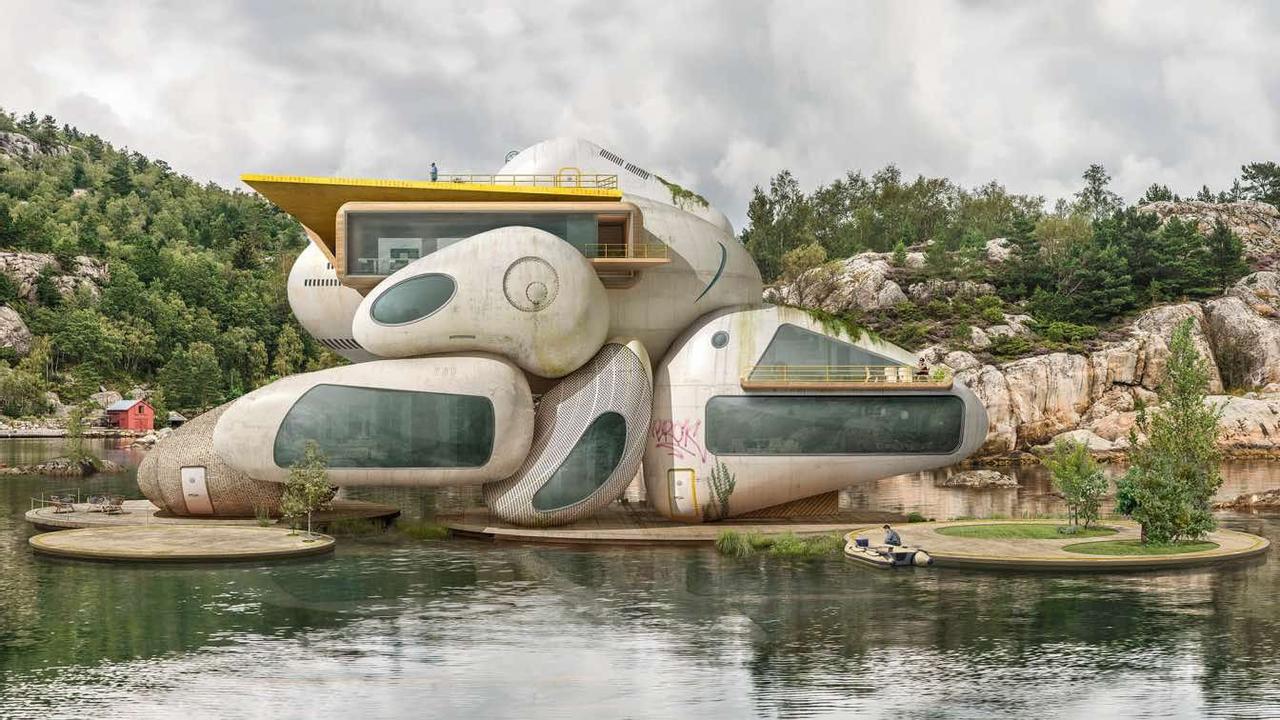 Прототип современной амфибийной архитектуры - хижина Wittgenstein's Cabin среди норвежских фьордов